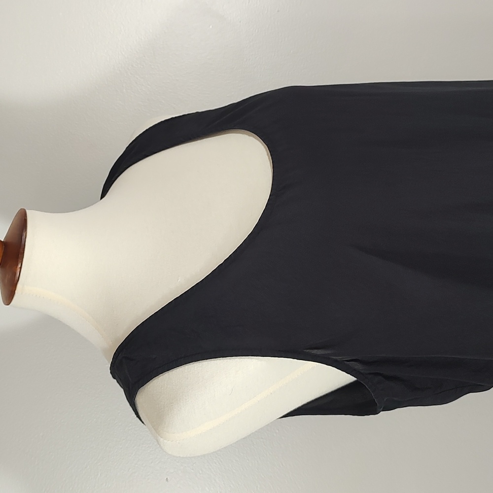 Top: Black Hi-Lo Silk Tank